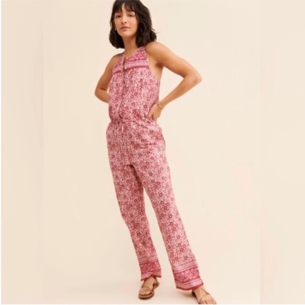 NWOT FAHERTY Adella Floral Pink 100% Organic Cotton Jumpsuit Size XS - Picture 4 of 15